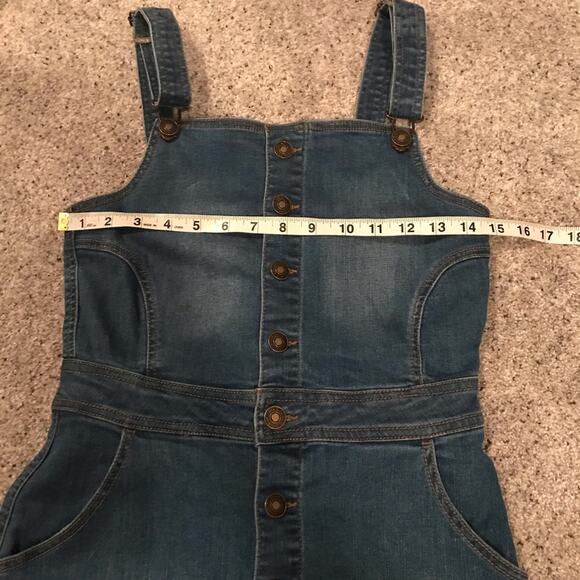 Wax Jeans medium wash overall jean dress with frayed hem size small - Picture 3 of 5